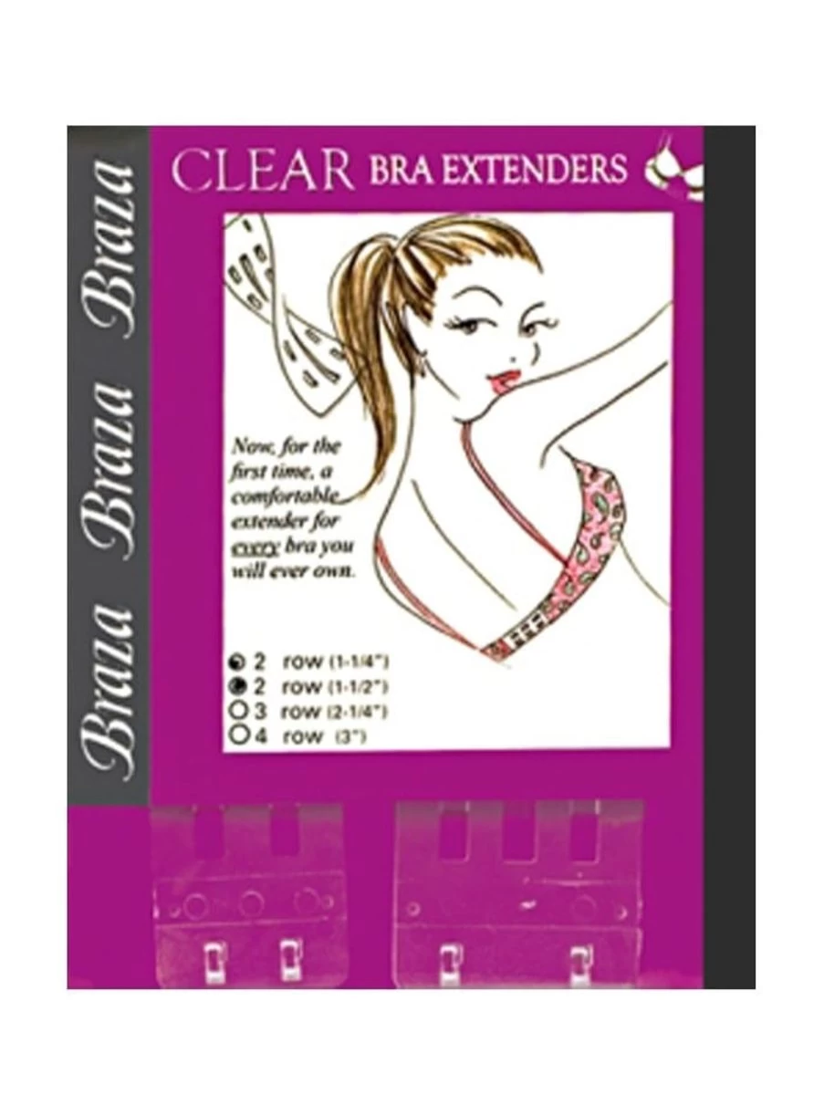 Braza Clear Bra Extenders - 4 Rows, Comfortable & Adjustable Bra Band Extender for Women