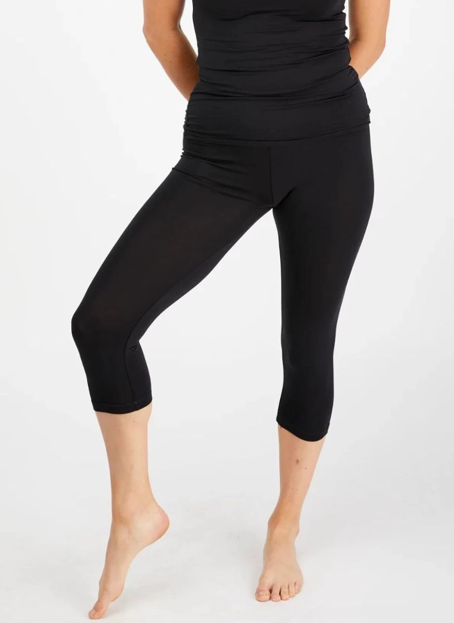 Tani Black Calf-Length Leggings for Women - Comfortable & Stylish