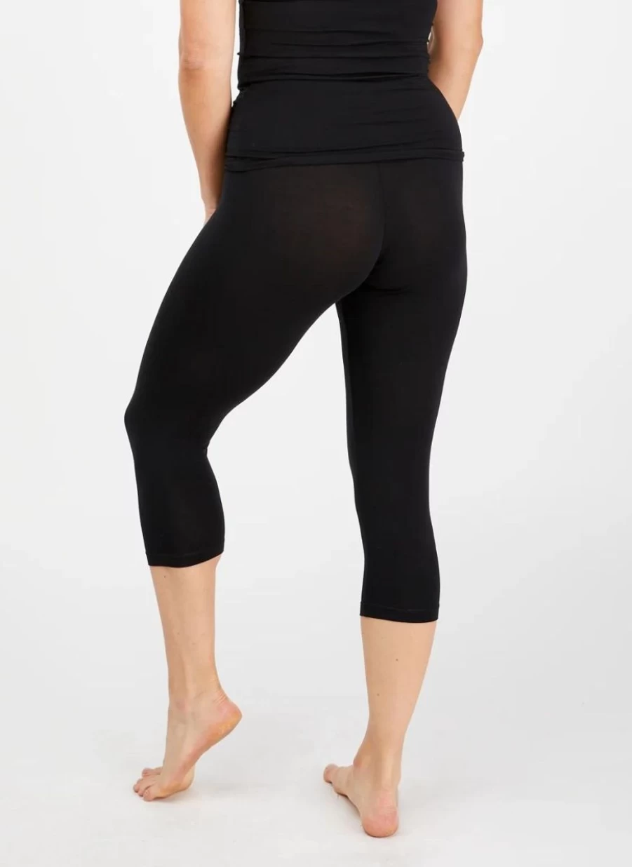 Tani Black Calf-Length Leggings for Women - Comfortable & Stylish