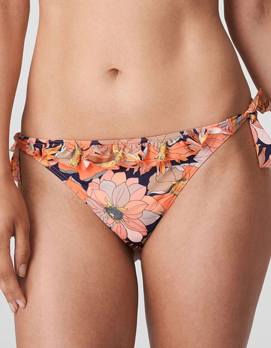 Prima Donna Melanesia Tie-Side Brief Coral Flower Lace Bikini Underwear Women's High-Waisted Panties