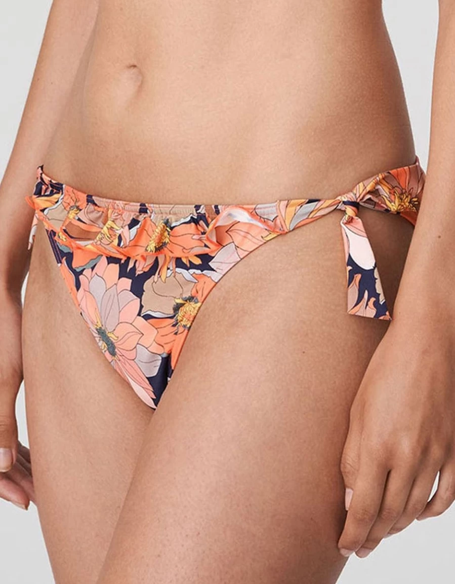 Prima Donna Melanesia Tie-Side Brief Coral Flower Lace Bikini Underwear Women's High-Waisted Panties