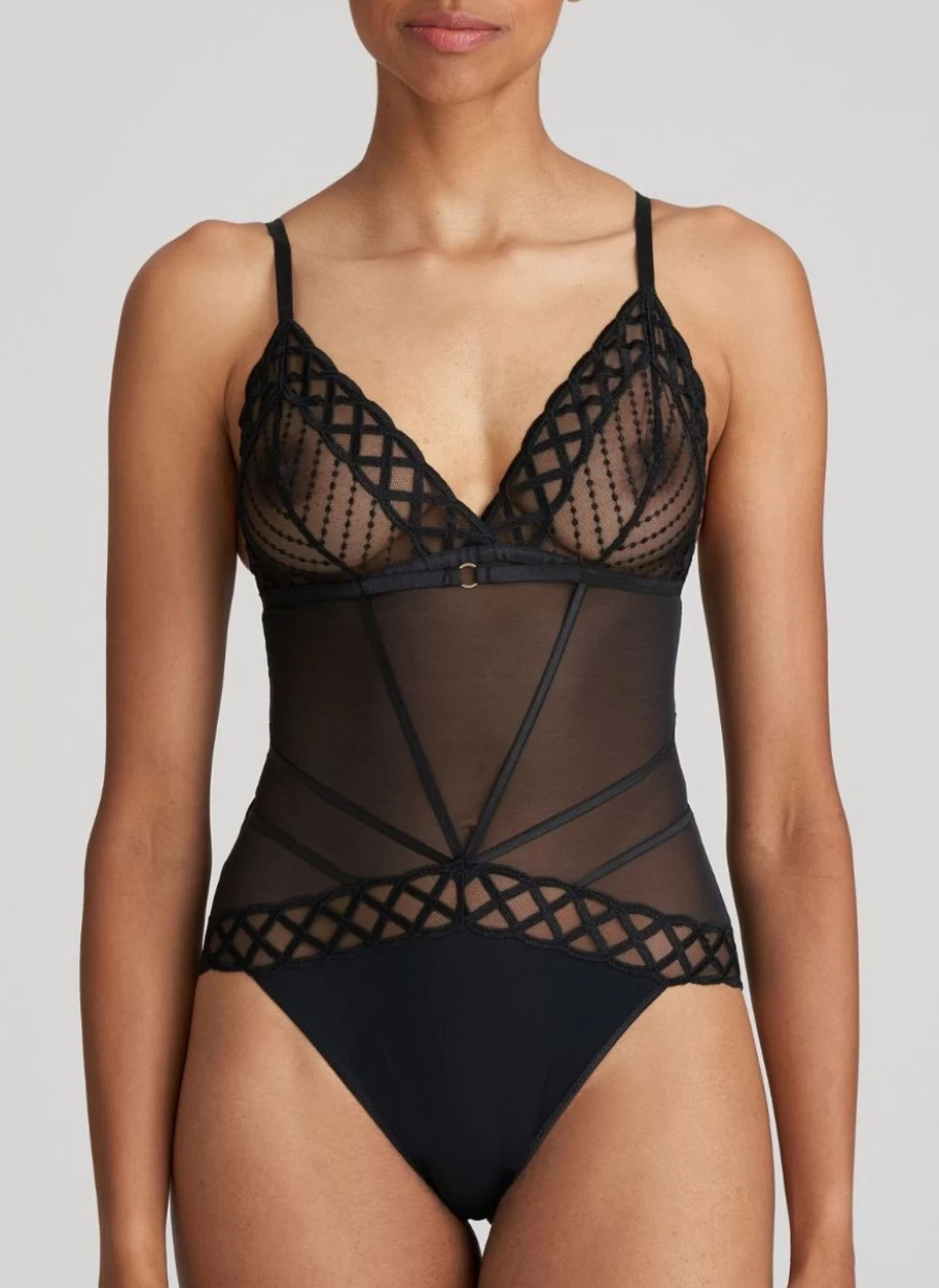 Marie Jo Jhana Black Bodysuit - Elegant Lingerie One-Piece for Women