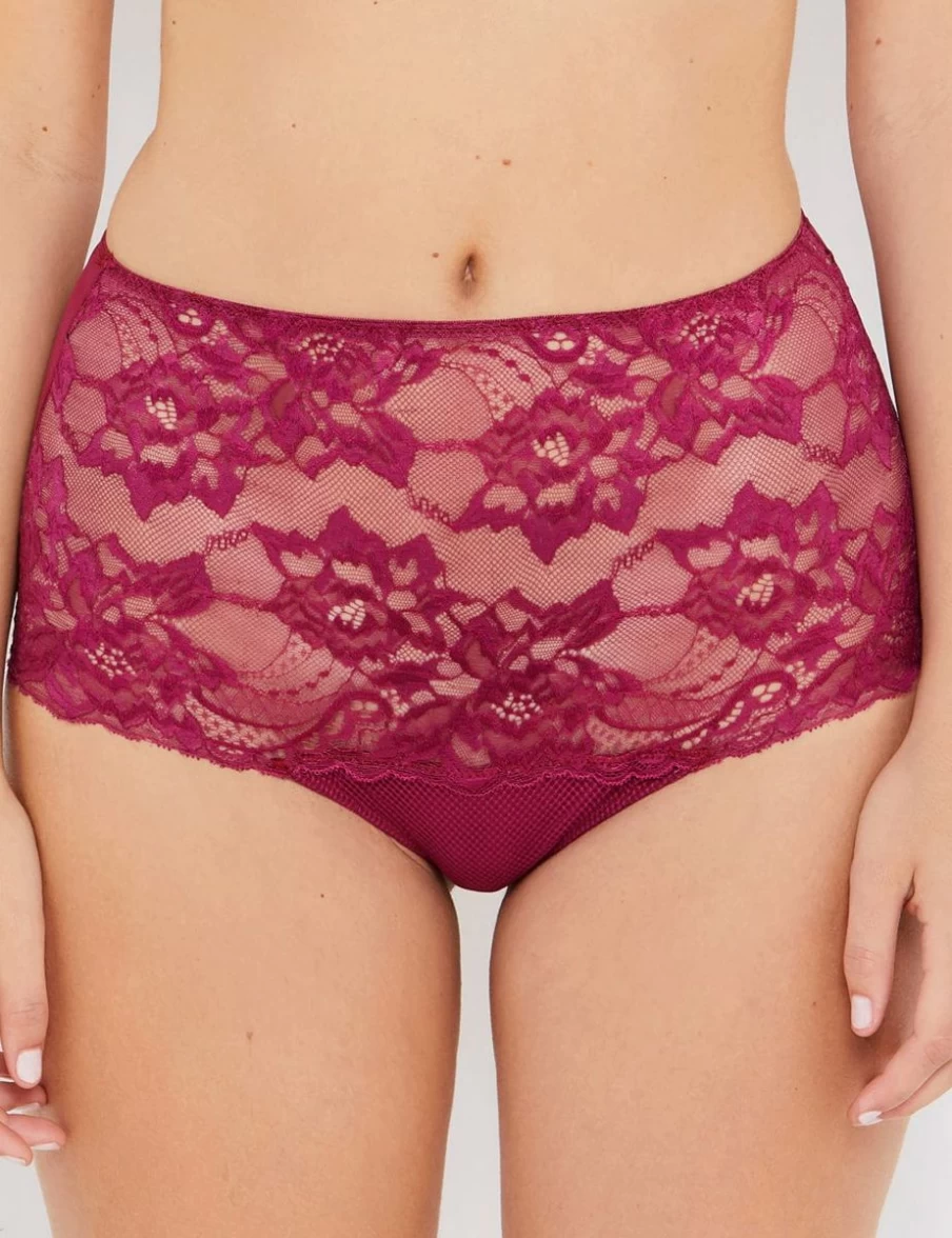 Katherine Hamilton Simone High Waisted Boysenberry Knickers Luxury Women's Underwear