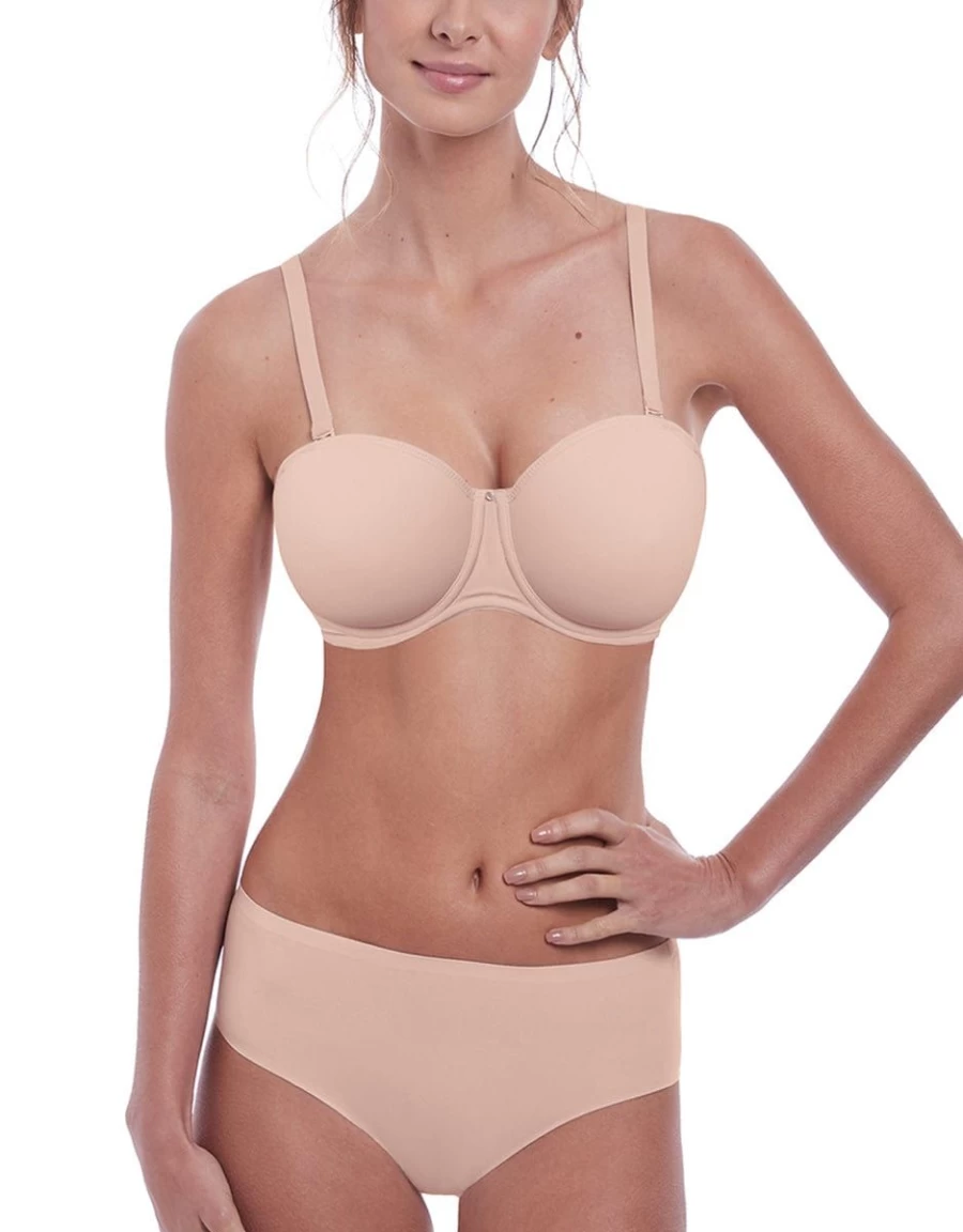 Fantasie Aura Strapless Bra Natural Beige - Moulded Support, Comfort Fit