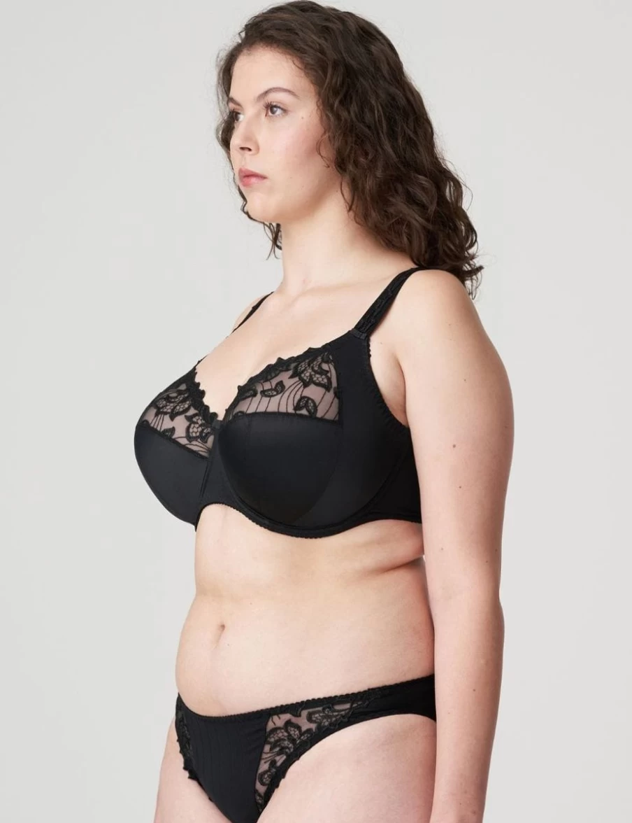 Prima Donna Deauville Full Cup Bra - Plain Black Lace Underwear for Women