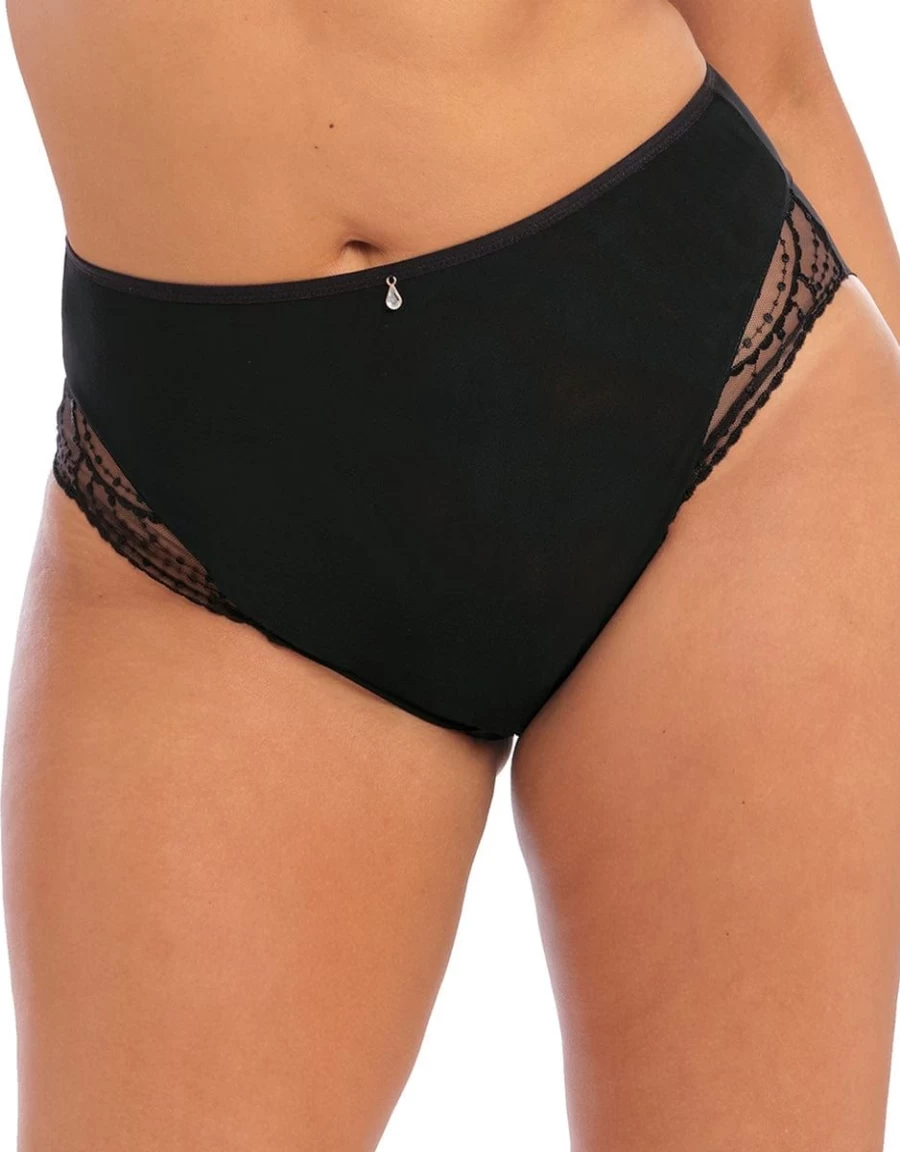 Elomi Priya Full Brief Underwear for Women - Comfortable Black High-Waisted Panties