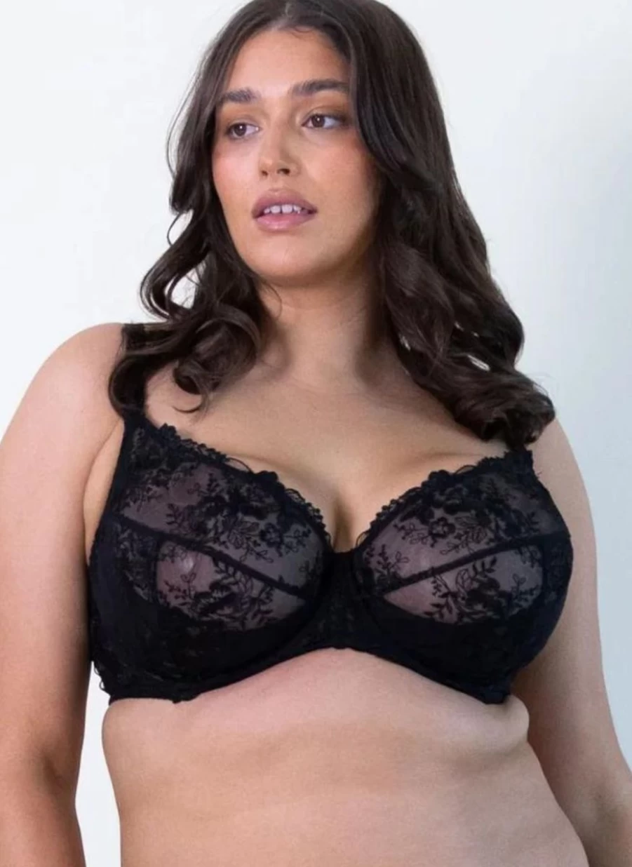 Marvell Lane Evie 3.0 Plunge Bra - Black Lace Underwire Push Up Bra for Women
