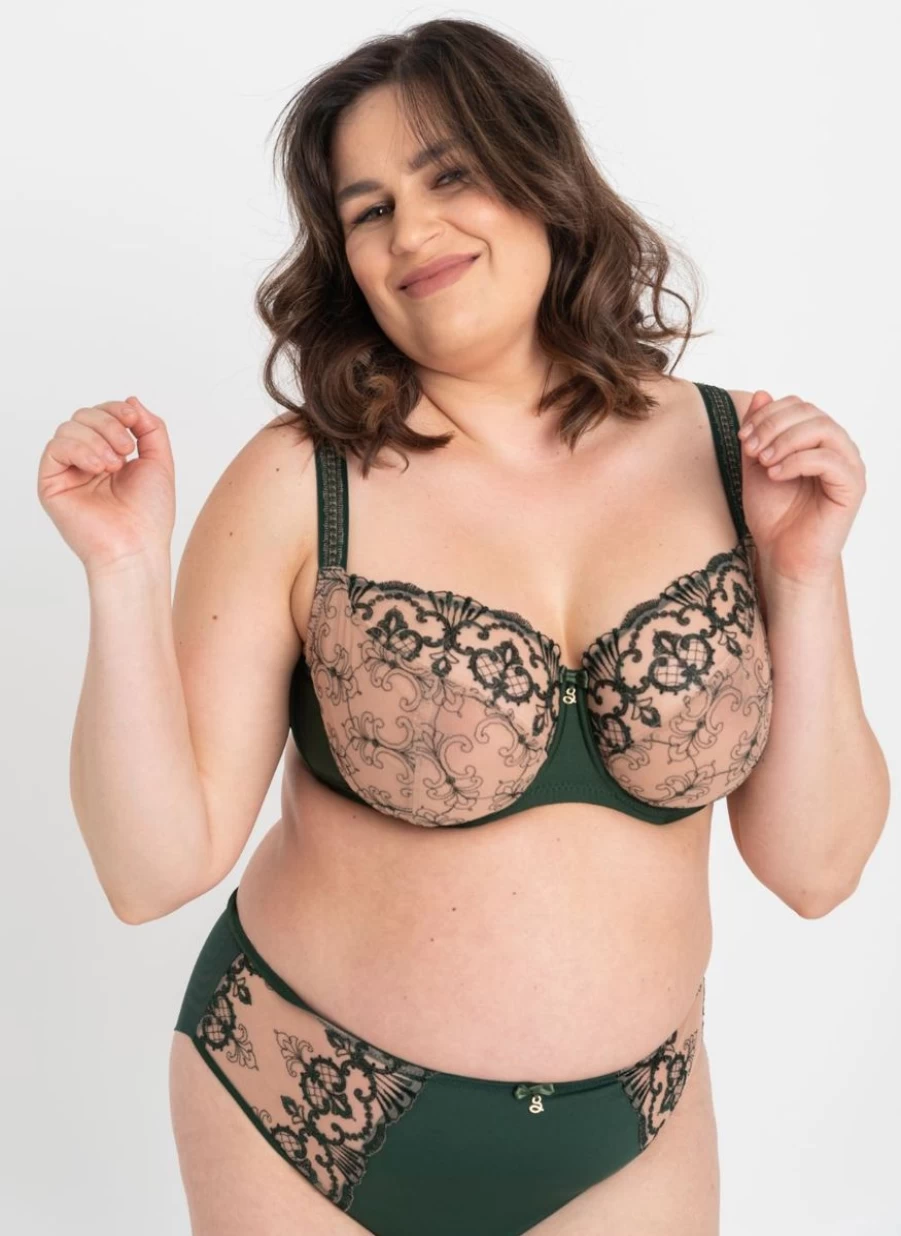 Samanta Perla Soft Full Cup Bra in Malachite Green - Comfortable Supportive Lingerie by Samanta