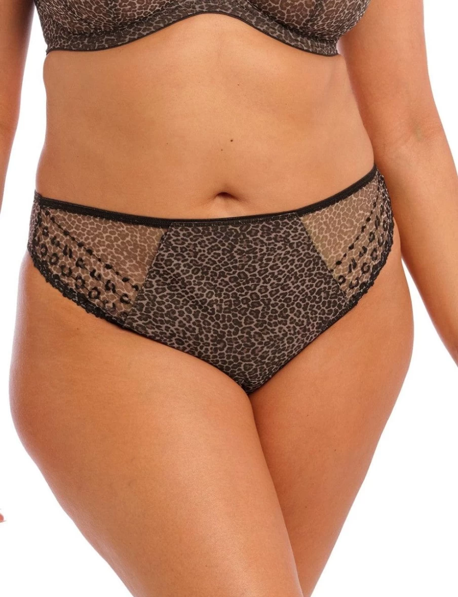 Elomi Matilda Thong Lingerie in Leopard Print - Supportive Plus Size Underwear