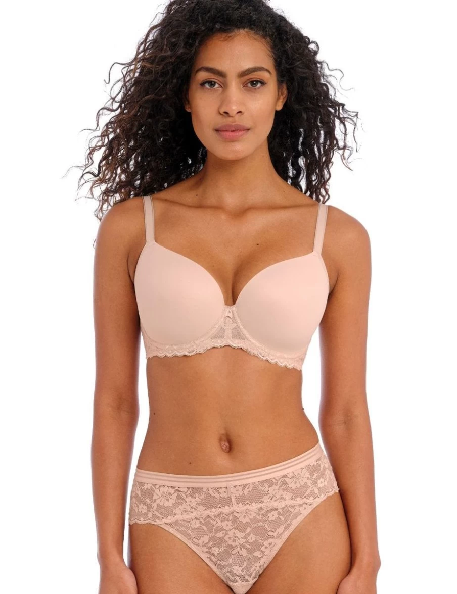 Freya Offbeat Underwire Demi T-Shirt Bra in Natural Beige - Comfortable Lace Lingerie