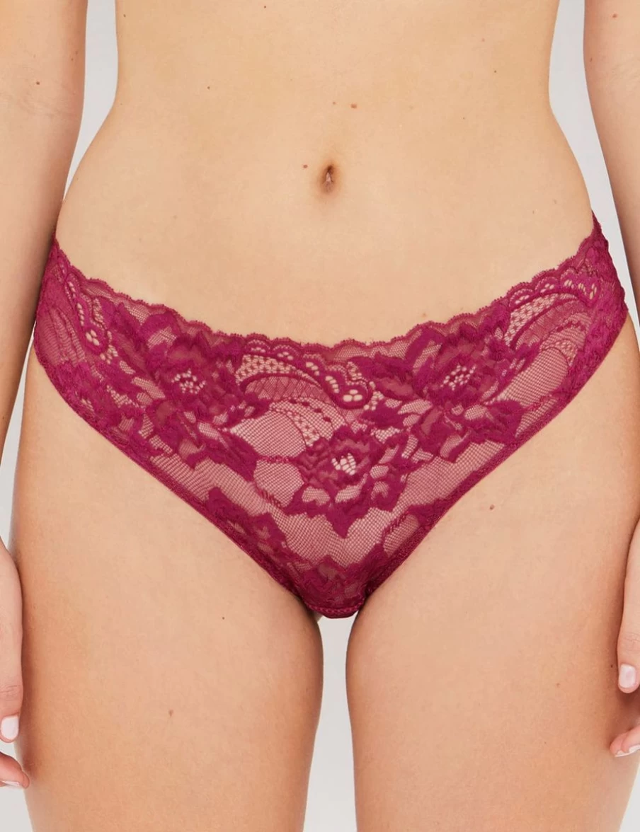 Katherine Hamilton Simone Boysenberry High-Waist Lace Knicker Briefs for Women Luxury Lingerie