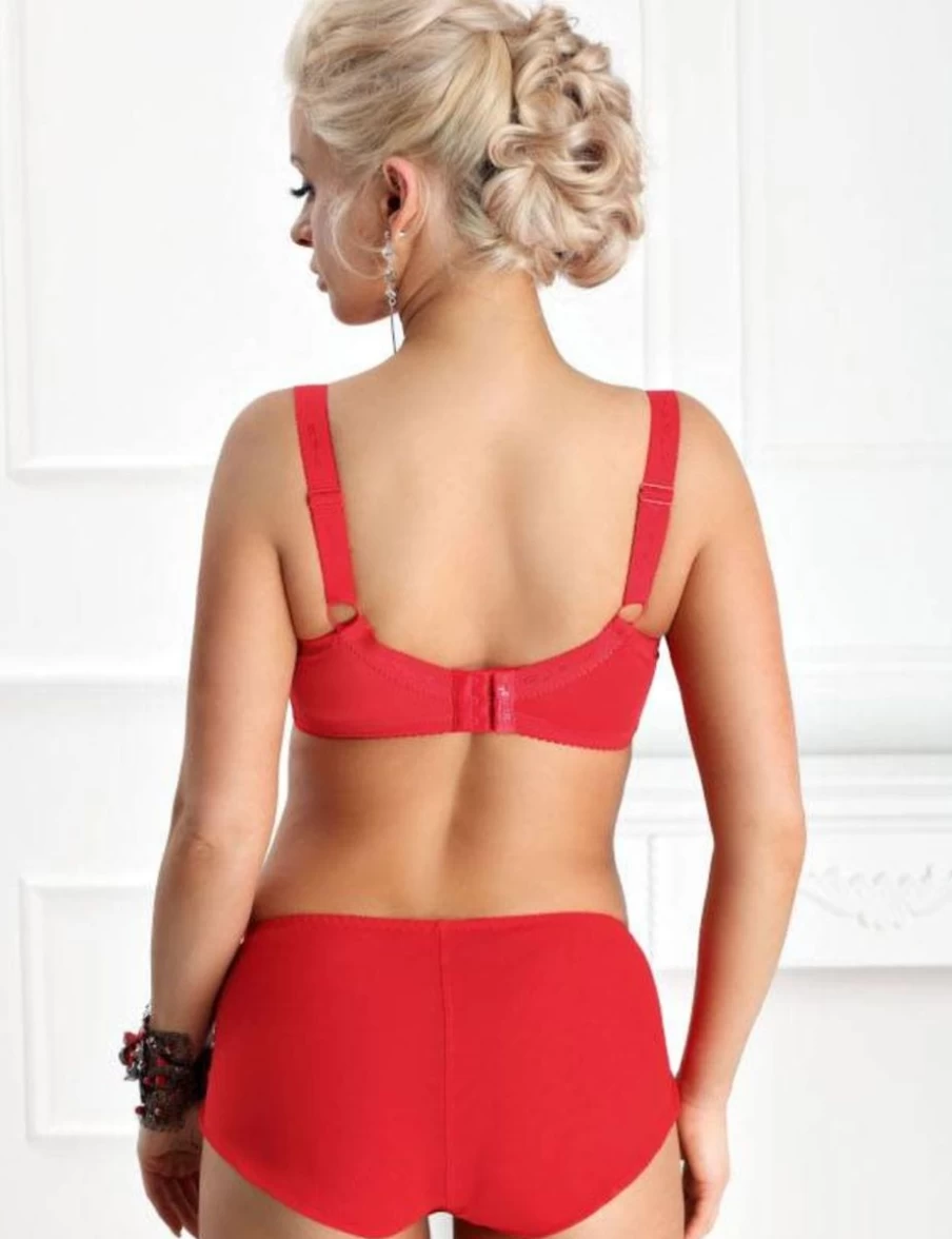 Nessa Sonata Soft Comfort Bra in Red - Wireless Support for Women