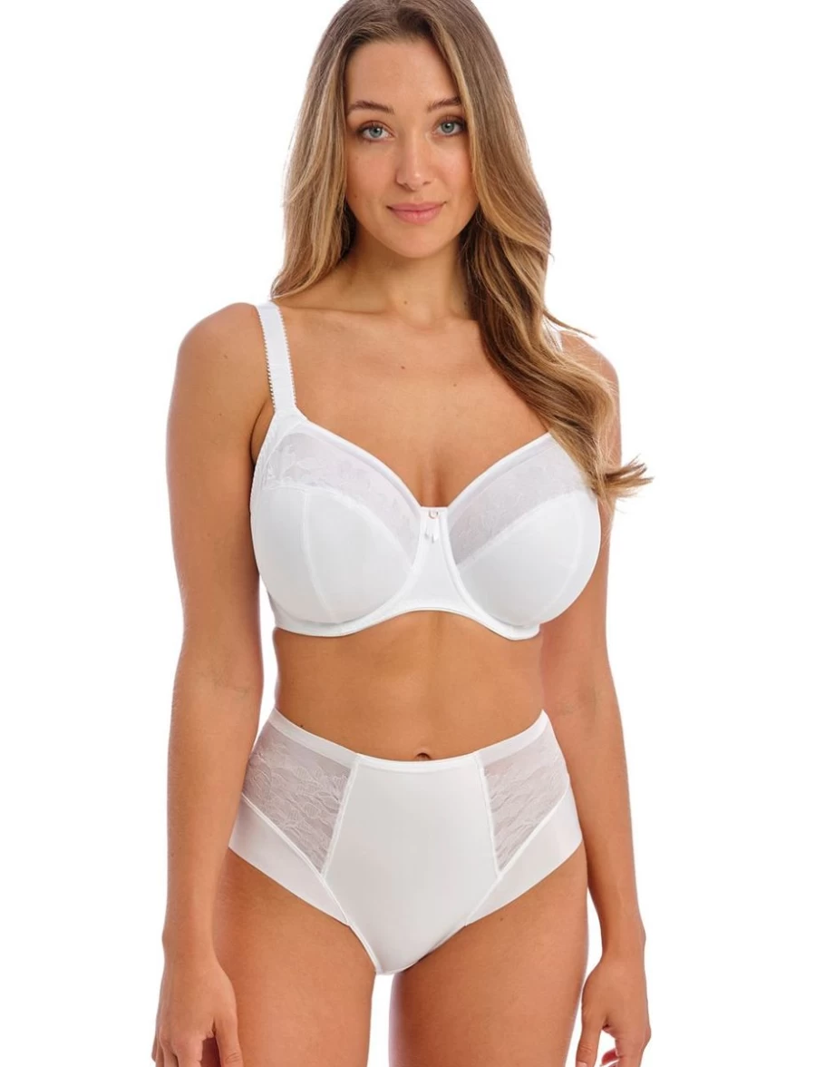 Fantasie Illusion Side Support Bra - White | Full Coverage Underwire Bra for Women | Comfortable Lace T-Shirt Bra