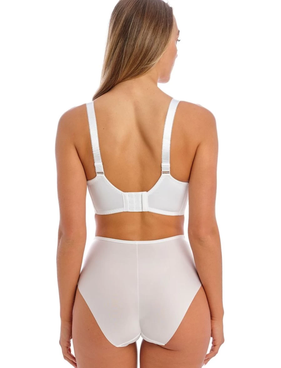 Fantasie Illusion Side Support Bra - White | Full Coverage Underwire Bra for Women | Comfortable Lace T-Shirt Bra