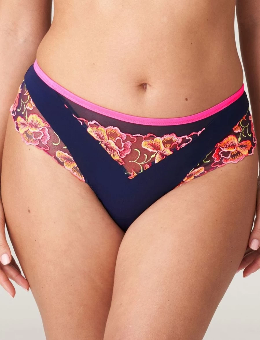 Prima Donna Devdaha Luxury Blue Velvet Thong for Women - Premium Comfort & Style