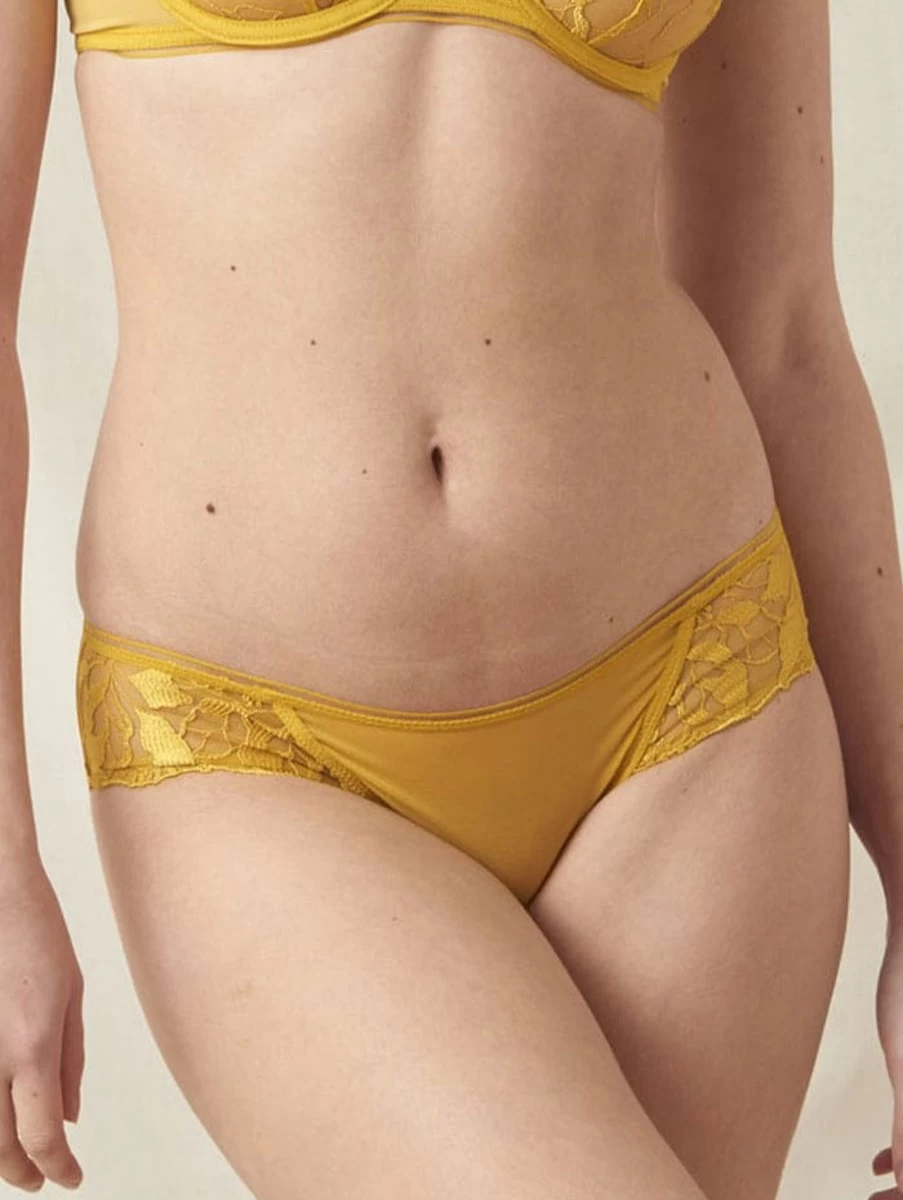 Maison Lejaby Sin Bikini Brief in Ochre - Women's Luxury High-Waisted Underwear