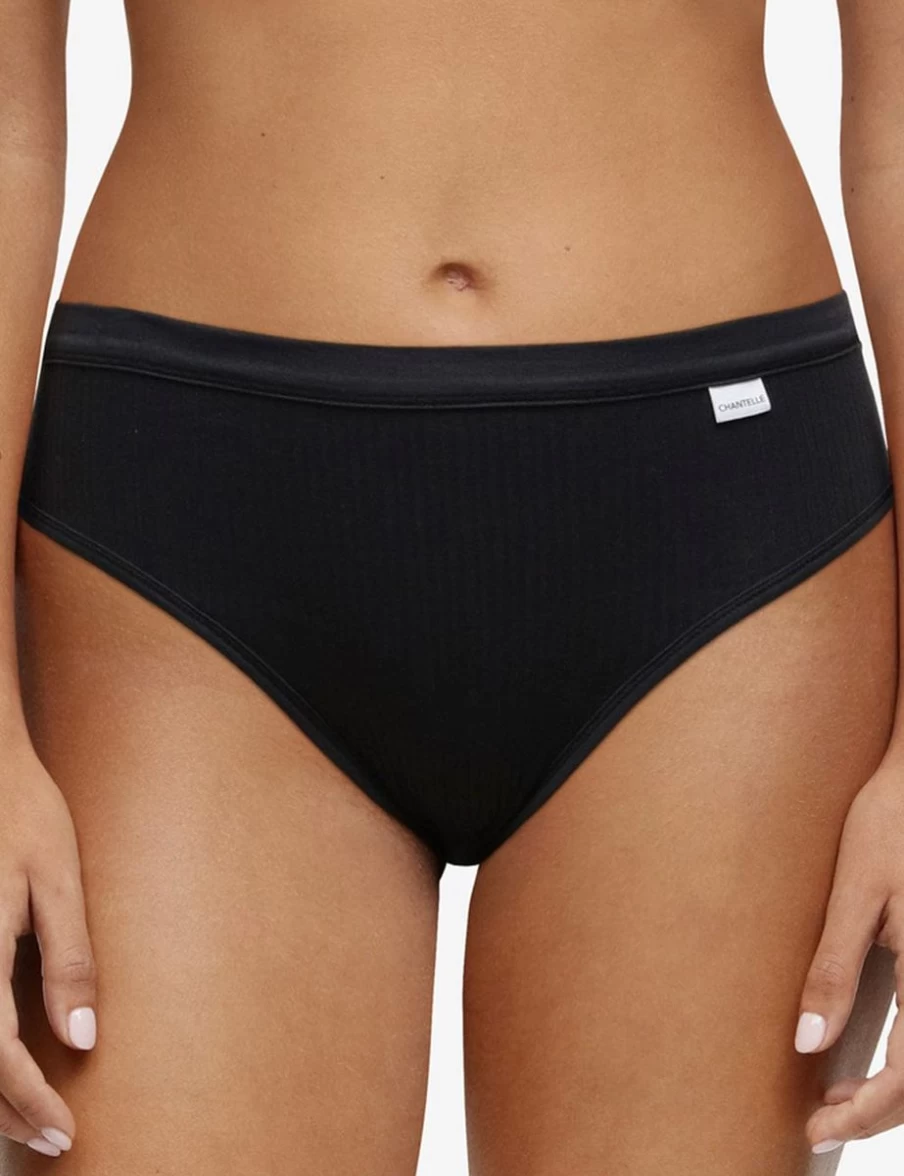 Chantelle Comfort Hi-Cut Cotton Underwear Briefs for Women - Black