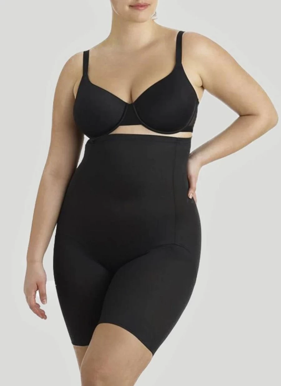 Naomi & Nicole Plus Size High Waist Black Leggings - Ultra Comfort & Long Length for Women