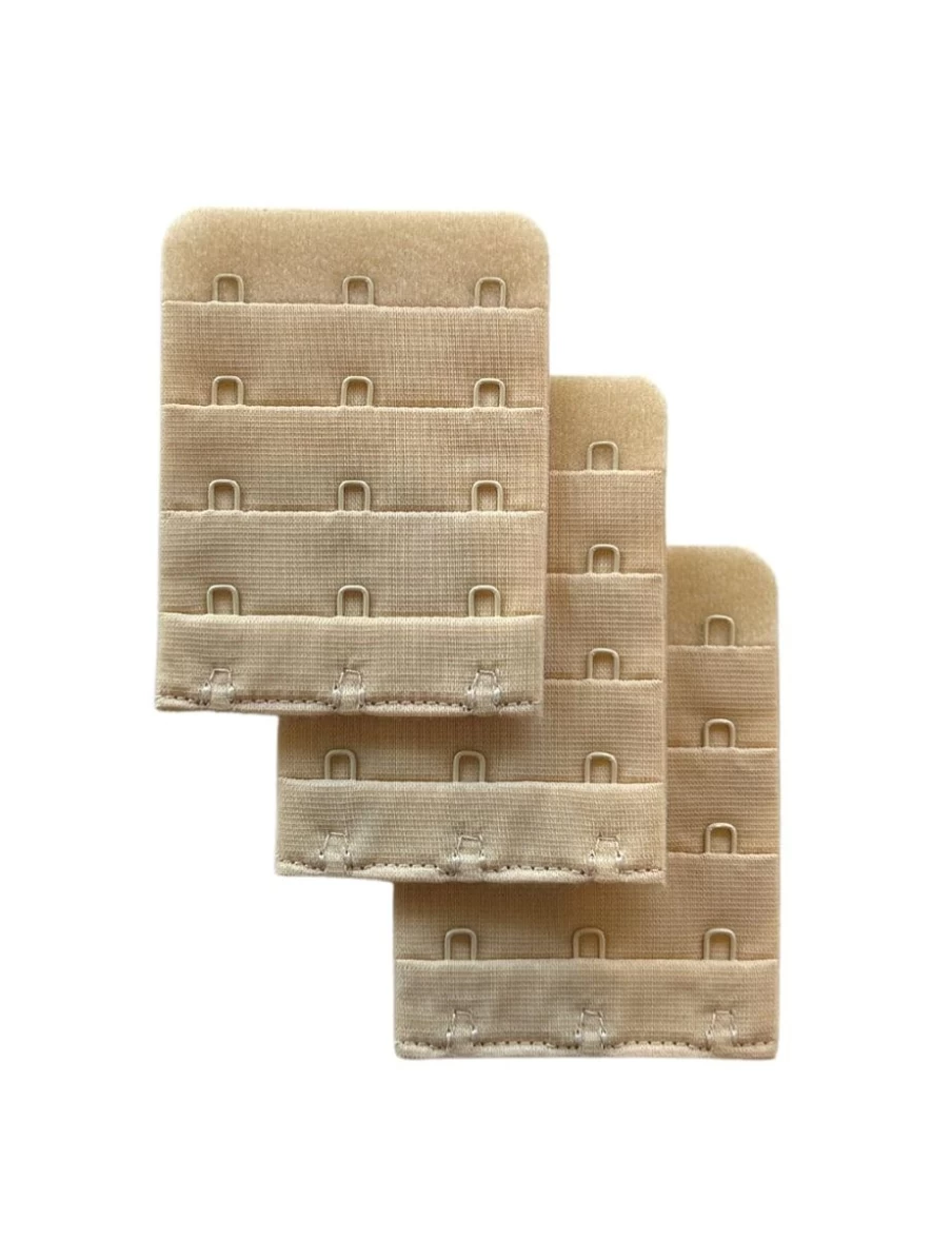 Braza 3-Row Bra Extender in Beige | Comfortable Bra Band Expander | Braza Brand Extension Hook