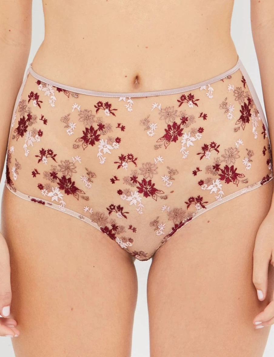 Katherine Hamilton Madalyn High Waisted Knicker in Vintage Rose - Luxury Women's Underwear