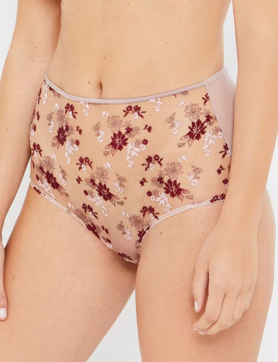 Katherine Hamilton Madalyn High Waisted Knicker in Vintage Rose - Luxury Women's Underwear