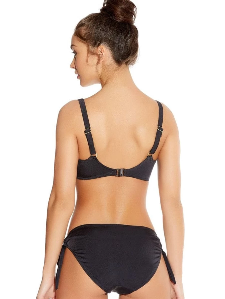 Freya Deco Plunge Bikini Top - Moulded Swimwear in Black