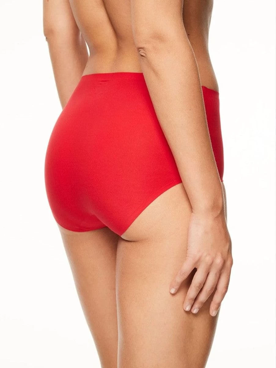 Chantelle Soft Stretch High Waist Brief - One Size, Comfortable Poppy Red Underwear for Women