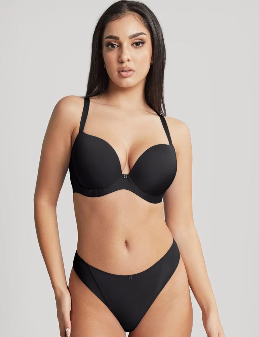 Panache Faith Noir Plunge Bra - Moulded Underwire Support for Women