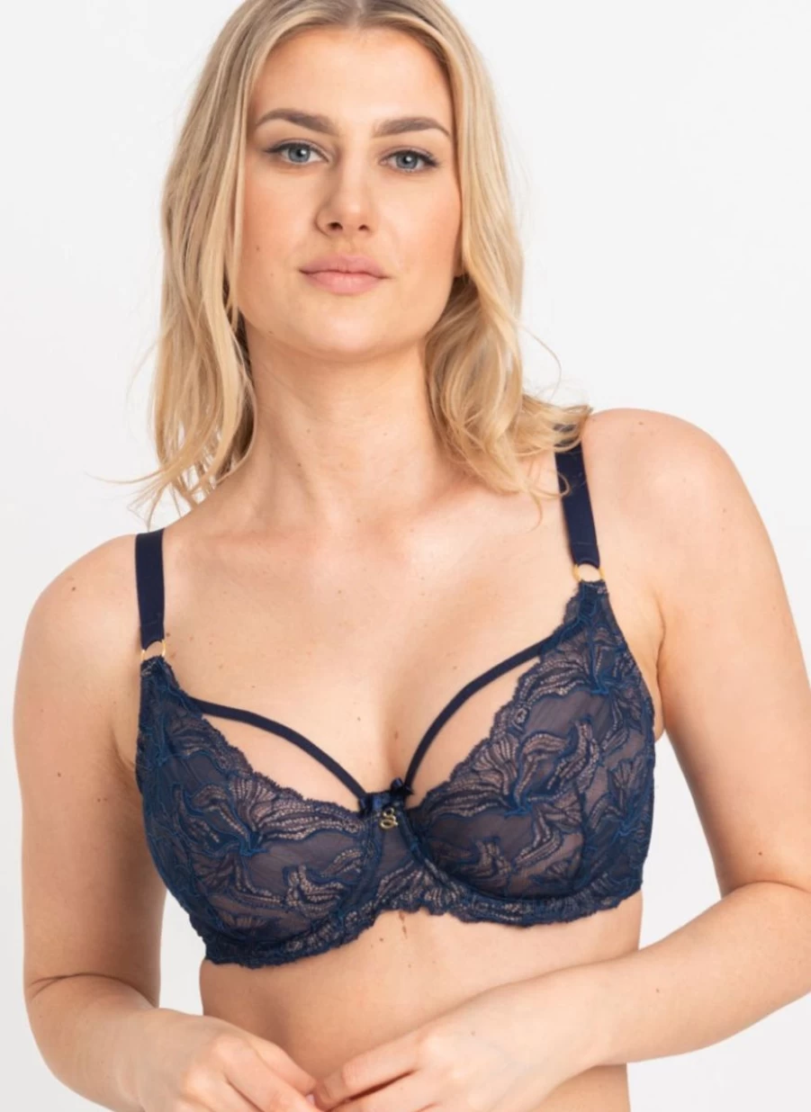 Samanta Sapphire Soft Balcony Bra - Comfortable Lace Underwear for Women