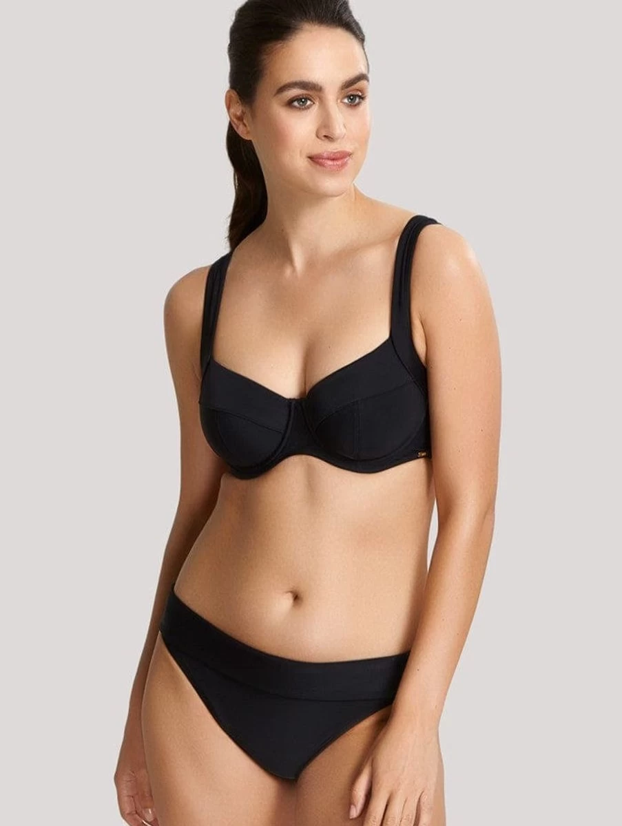 Panache Anya Riva Balconnet Bikini Top - Black Women's Swimwear Supportive Bra Cup