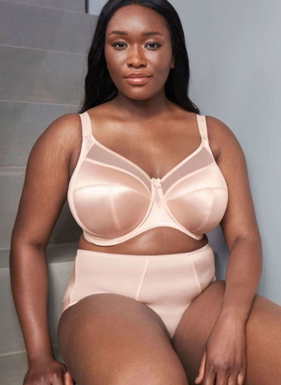 Goddess Keira Full Cup Bra with Pearl Detailing in Blush - Supportive Plus Size Lingerie
