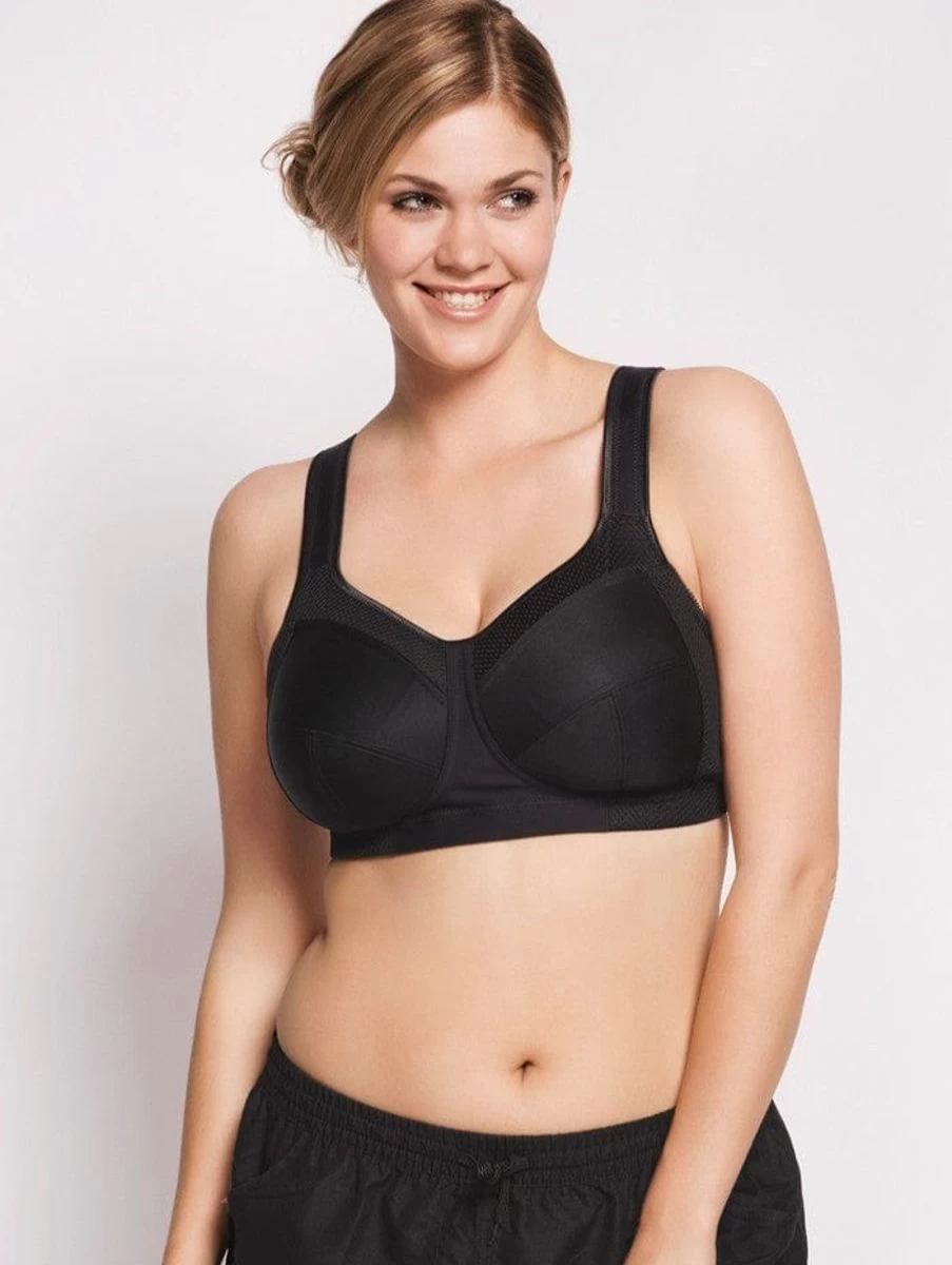 Ulla Kate Wireless Comfort Sports Bra for Women - Breathable Black Workout Bra for Yoga & Gym