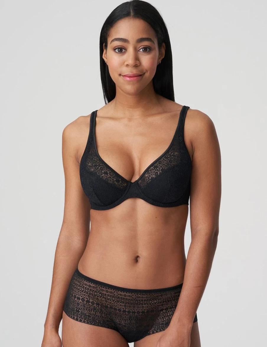 Prima Donna Twist Epirus Half Padded Plunge Bra - Comfortable & Supportive Lingerie in Black