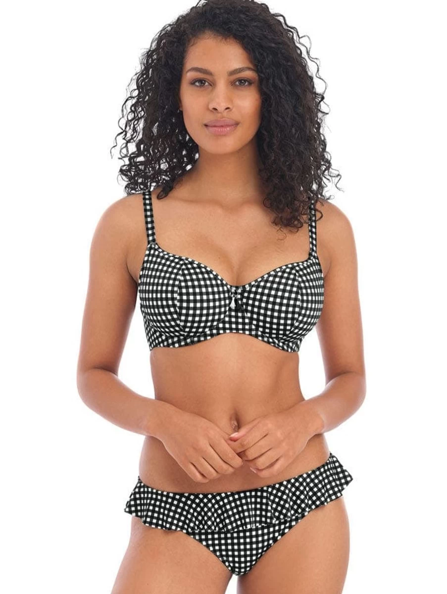 Freya Sweetheart Monochrome Bikini Top - Check In Design