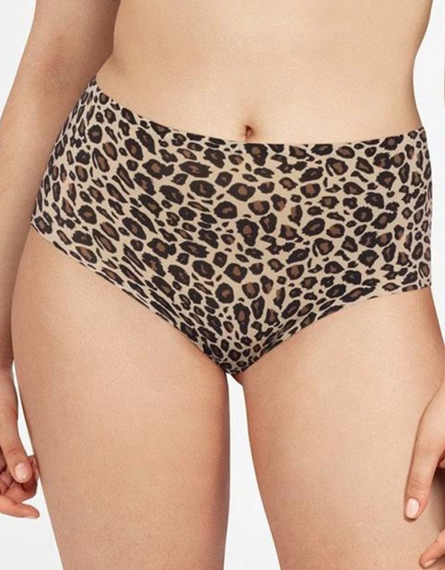 Chantelle High Waist Soft Stretch Animal Print Briefs - One Size Comfortable Underwear