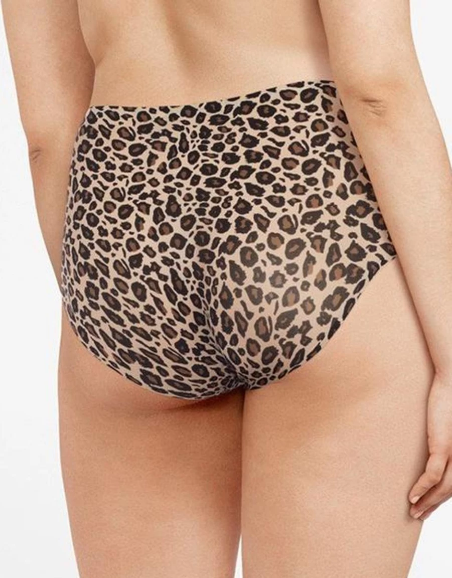 Chantelle High Waist Soft Stretch Animal Print Briefs - One Size Comfortable Underwear