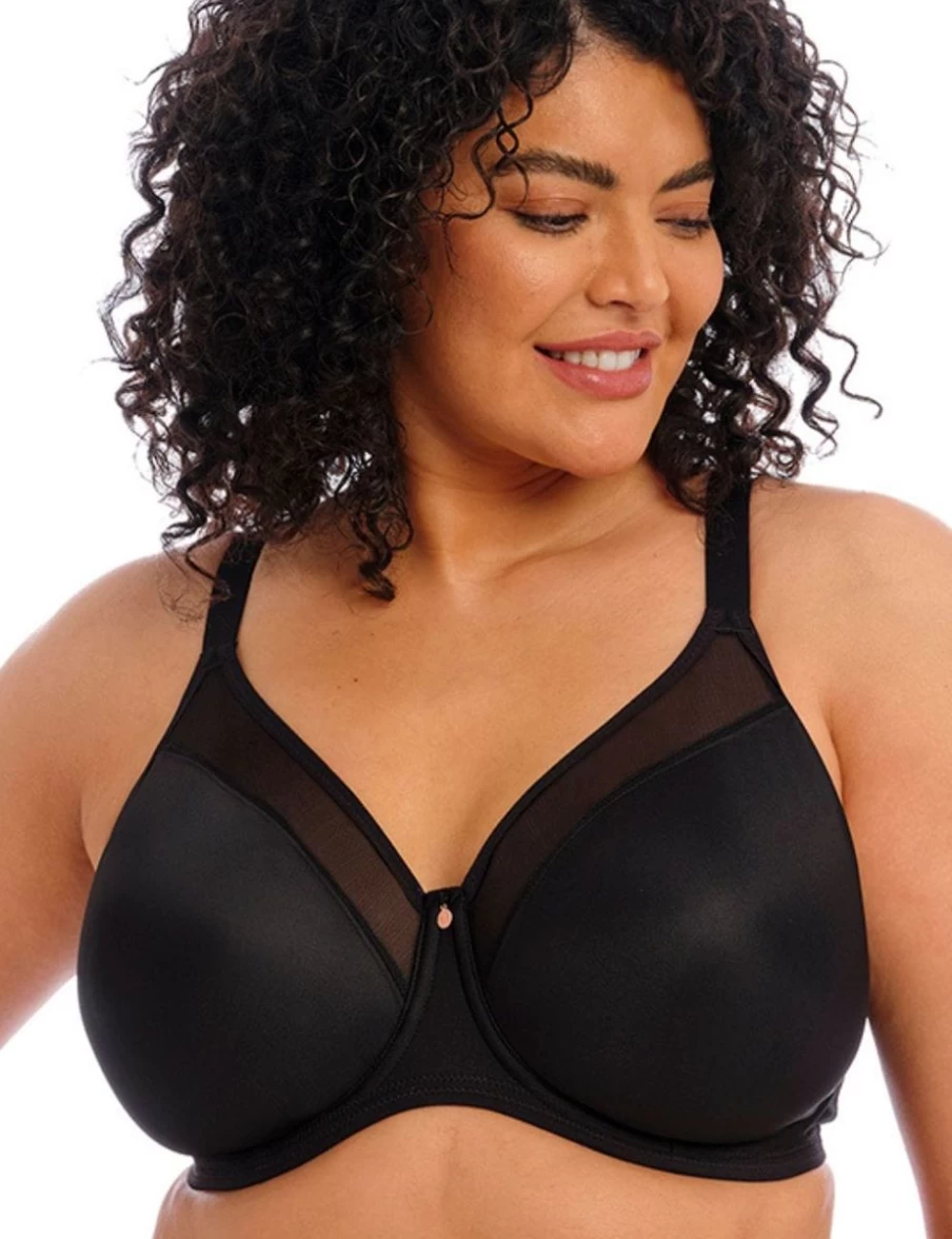 Elomi Smooth Moulded T-Shirt Bra in Black - Comfortable Full-Coverage Underwire Bra