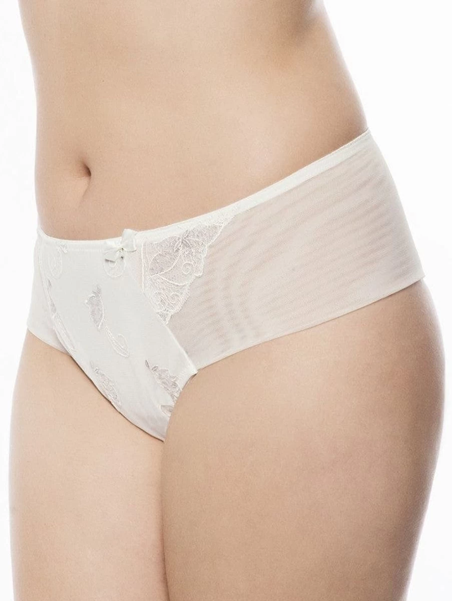 "Ulla Women's Carla Thong Underwear in Ecru | Comfortable Cotton Panties"