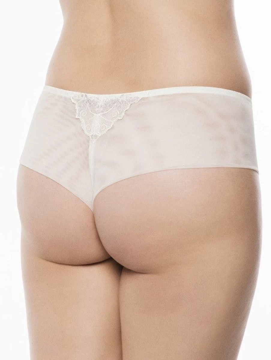"Ulla Women's Carla Thong Underwear in Ecru | Comfortable Cotton Panties"