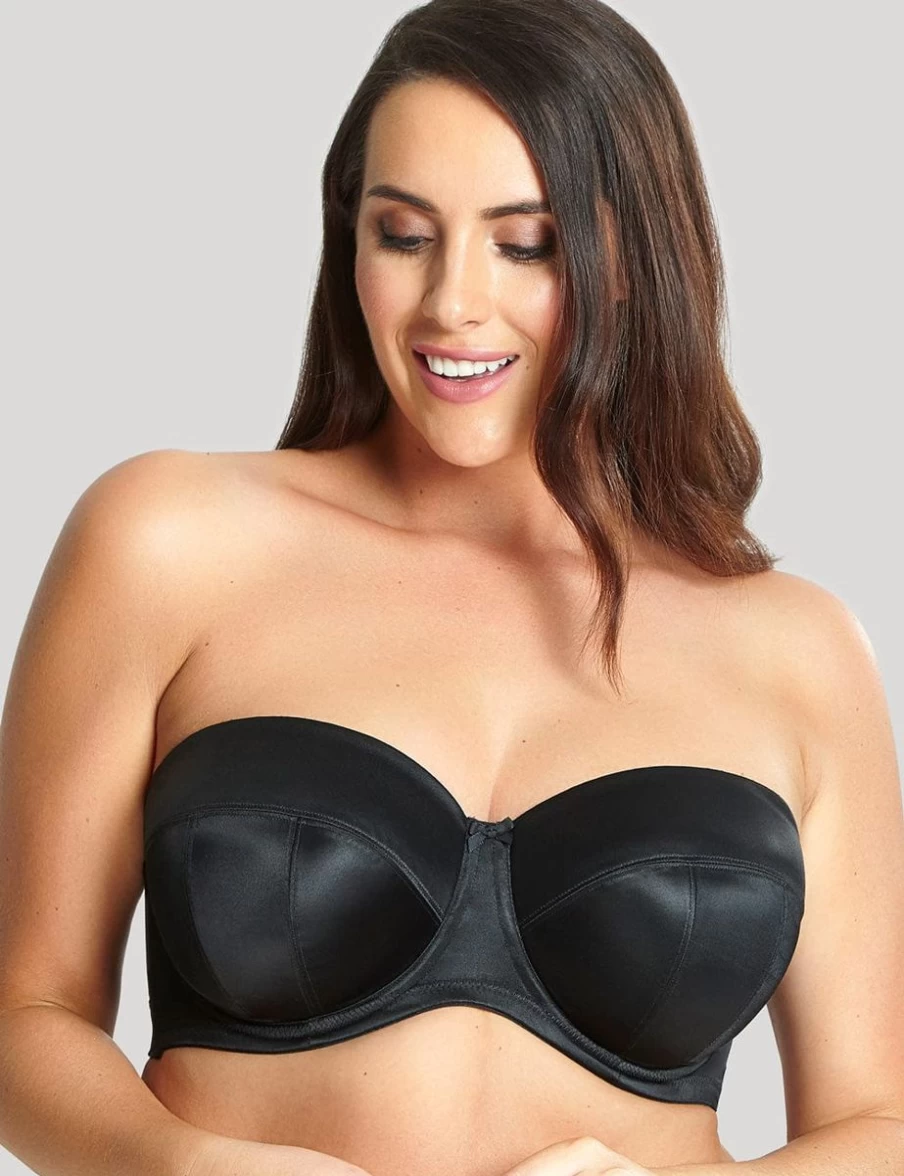 Sculptresse Dana Strapless Bra - Black Lace Underwire Support Plus Size