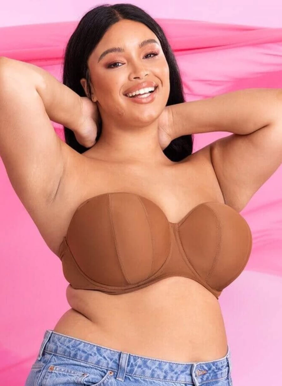 Curvy Kate Luxe Strapless Bra in Caramel - Supportive Comfort for Full Busts