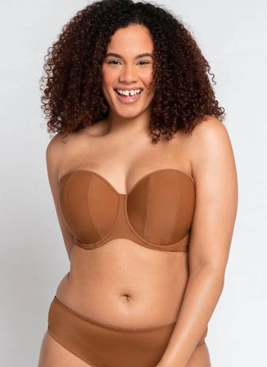 Curvy Kate Luxe Strapless Bra in Caramel - Supportive Comfort for Full Busts