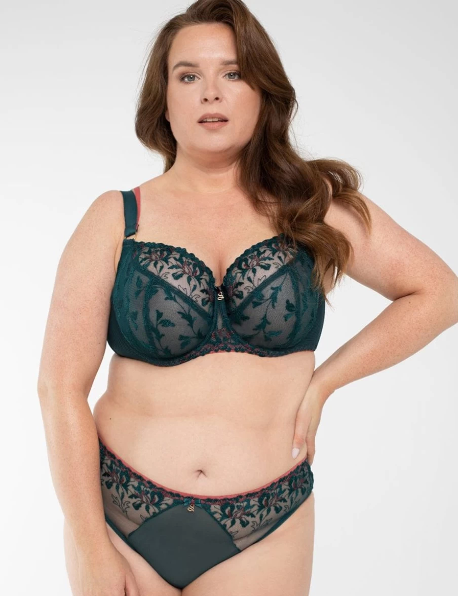 Samanta Nut Soft Full Cup Bra in Teal - Comfortable Women's Lingerie by Samanta