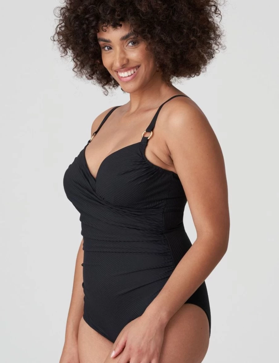 Prima Donna Sahara Control Swimsuit for Women - High Waist Black Bathing Suit for Shapewear & Tummy Control