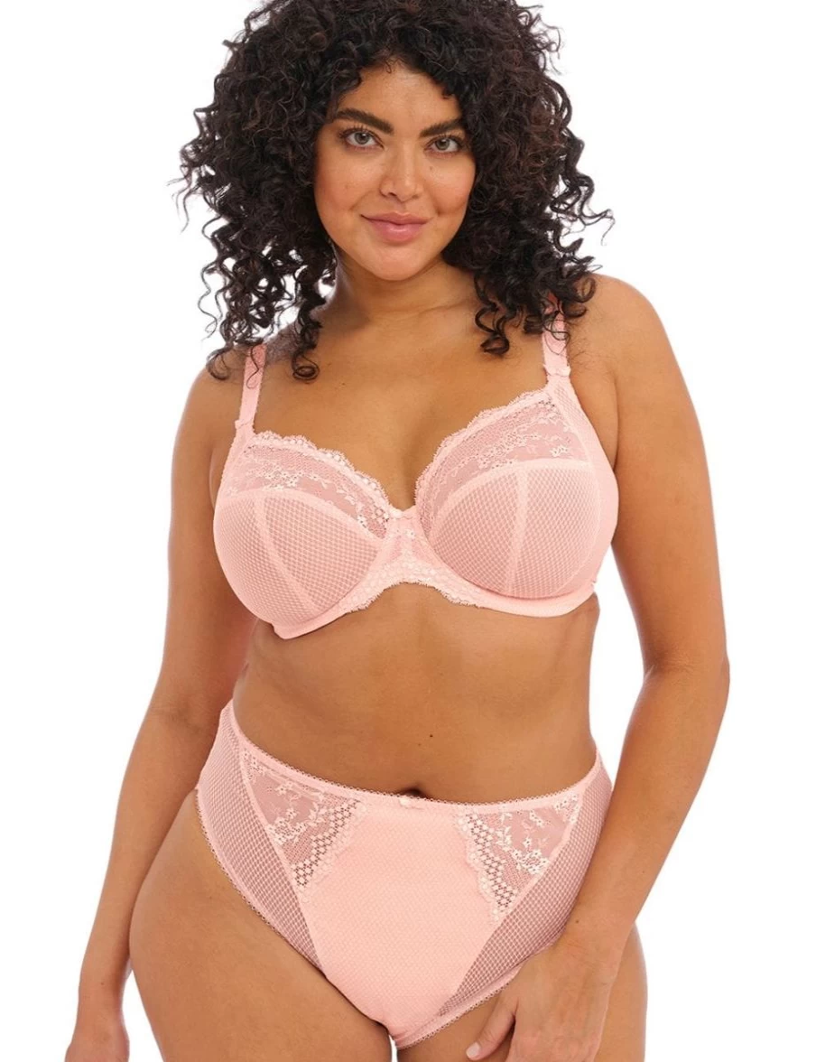 Elomi Charley Plunge Bra Stretch Lace Balconette Underwire Support Ballet Pink