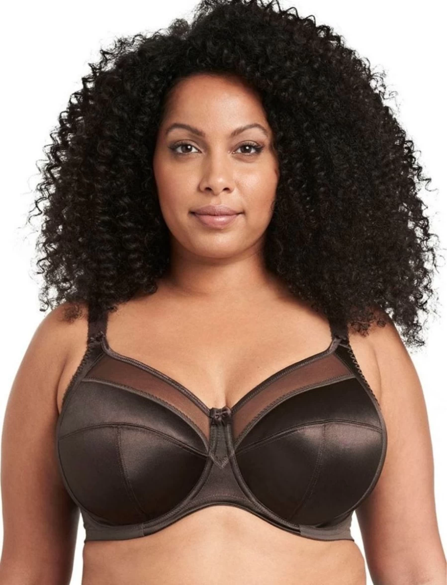 Goddess Keira Full Cup Bra in Chocolate | Supportive Plus Size Lingerie by Goddess