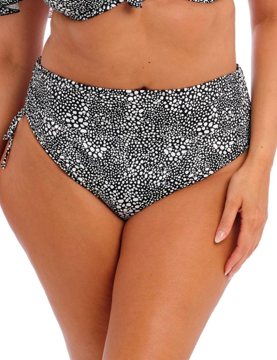 Elomi Pebble Cove Adjustable High-Waist Bikini Brief in Black - Plus Size Underwear