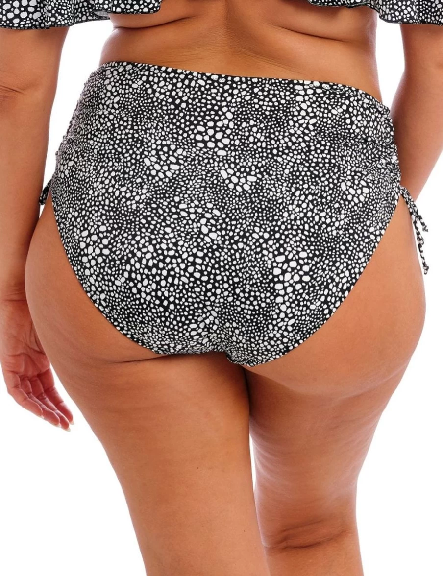 Elomi Pebble Cove Adjustable High-Waist Bikini Brief in Black - Plus Size Underwear