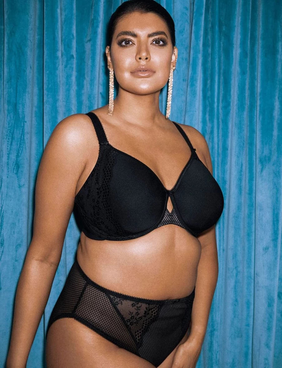 Elomi Charley Bandless Spacer Bra - Moulded Cup, Black, Underwire Support