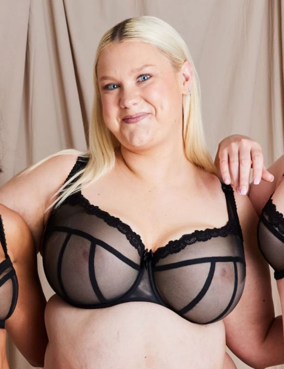 Ewa Michalak SM Bra Czarna Mgielka - Black Lace Underwear for Women